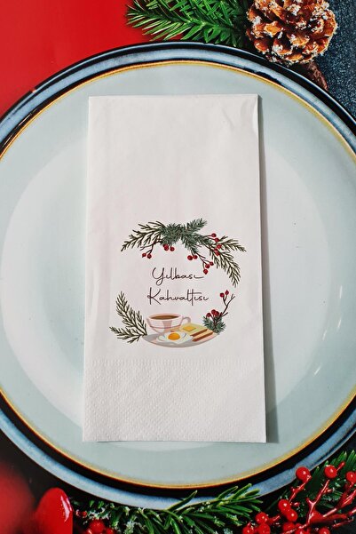 PEKSHOP New Year's Breakfast Written New Year - New Year Presentation Napkin