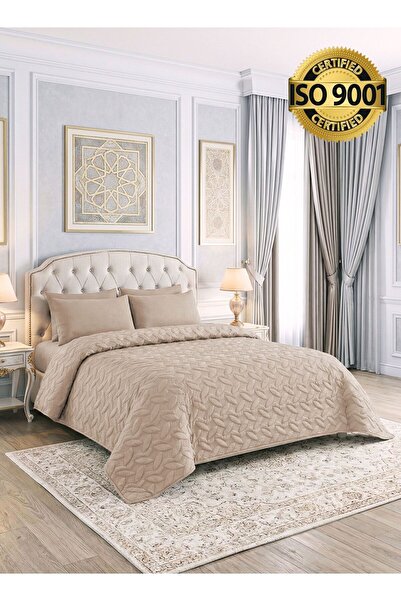 Master Home Textile Microfiber Bedspread Set Fits 200 x 200 cm Double Size Be...