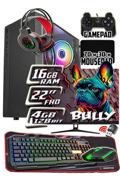 WARBOX Bully 24" Monitör Xeon X5650 24gb Ram 256gb SSD 250gb HDD R7 240-4gb E...