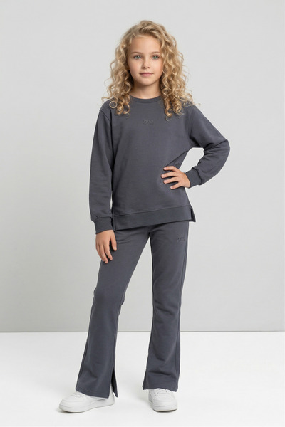 Black One Σετ αθλητική φόρμα για κορίτσια από βαμβάκι – Λεπτομέρεια εκτύπωσης...