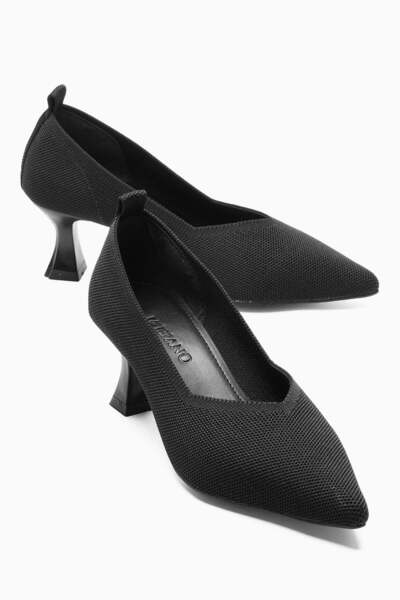 Mubiano Γυναικεία πλεκτά παπούτσια με τακούνι στιλέτο Astrev Μαύρο