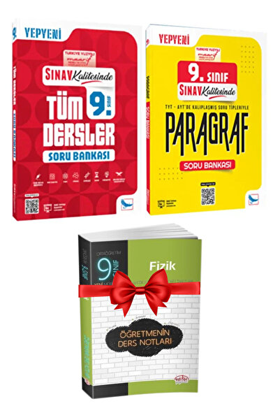 Sınav Yayınları 9. Sınıf Tüm Dersler Soru Bankası+ Paragraf Soru Bankası+ Baş...