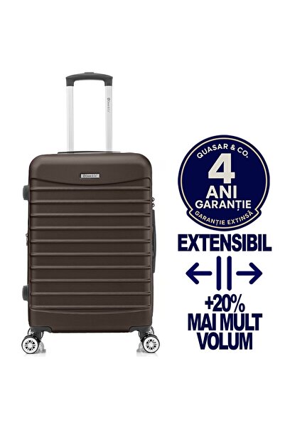 Quasar & Co. Troler mediu extensibil 66x41x26-31cm, bagaj cala, troller cifru...