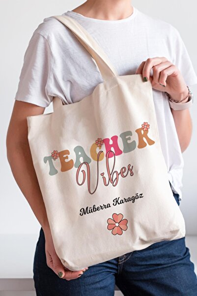 PEKSHOP Όνομα δώρου για τον δάσκαλο Τυπωμένη υφασμάτινη τσάντα Δώρο Teacher V...