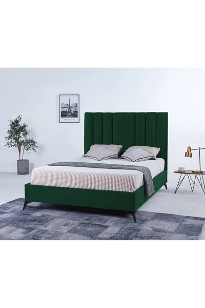 MarketMob Pat Deja Vu 180x200 cm catifea verde cu somieră inclusă