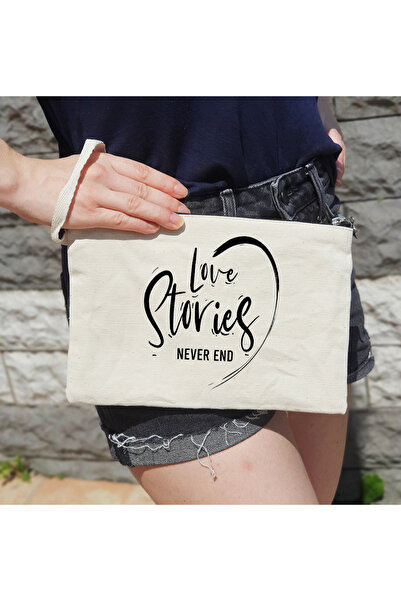 PEKSHOP Клатч - косметичка на підкладці з принтом "Історії кохання ніколи не ...