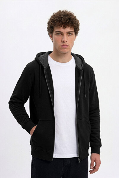 MARKAPIA Ανδρικό φούτερ με φερμουάρ και τσέπη με φλις εσωτερικά