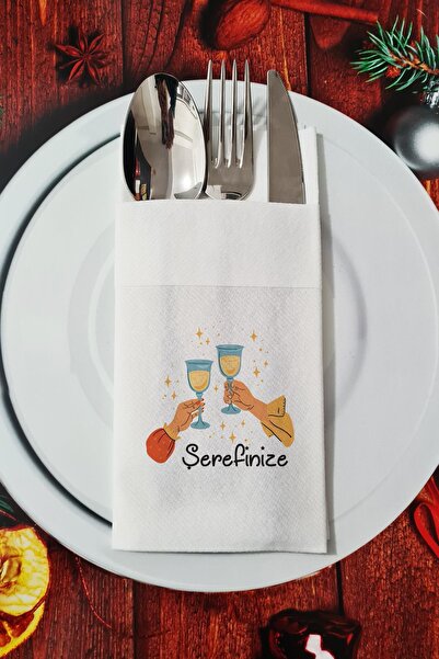 PEKSHOP Fabric Textured New Year's Table Napkin - New Year Presentation Napkin