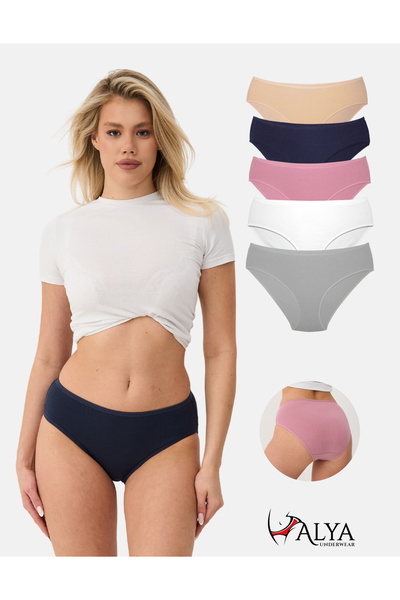 ALYA UNDERWEAR سراويل داخلية نسائية قطنية، ملابس داخلية مريحة - عبوة من 5 قطع...