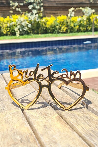PEKSHOP ROSE Gold Bride Team Glasses - Heart Shaped Bachelorette Bridesmaid