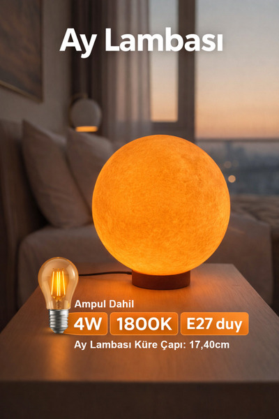 BenomTech مصباح طاولة على شكل كرة القمر |   ضوء LED نهاري، ضوء ليلي مزخرف