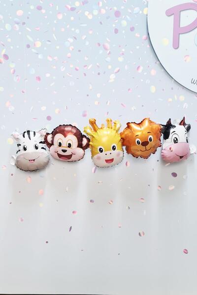 PEKSHOP Safari Hayvanları Birleşik Folyo Balon Uzun 107cm