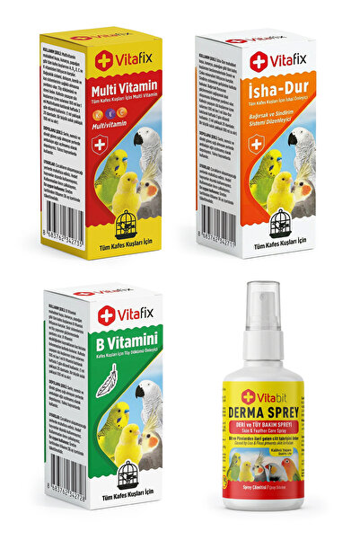 Vitafix Set Ürün - Vitamin Seti - Tüm Kuş Türleri Için 4'lü Vitamin Seti - Tü...
