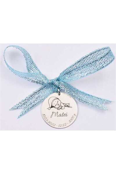 Simoshop Monedă din argint 925 pentru botez 22mm