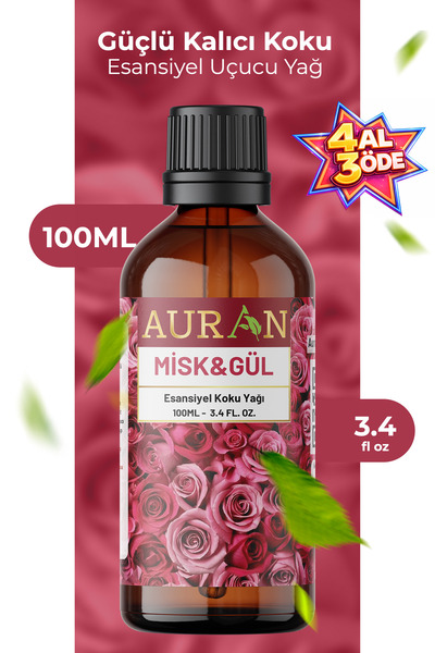 AURAN Misk & Gül Kokusu Esansiyel Uçucu Koku Yağı Difüzör Esansı Buhurdanlık ...