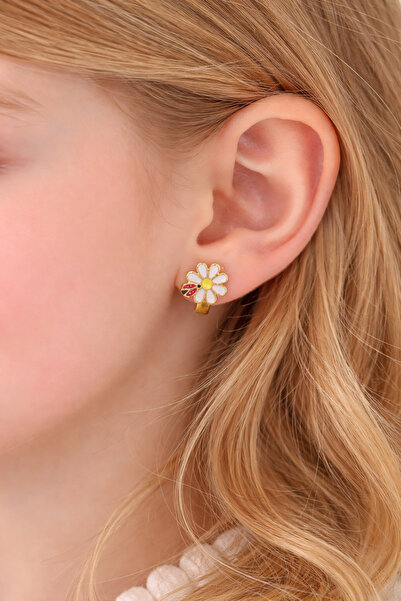 Çelik iky aksesuar Papatya Çocuk Küpe