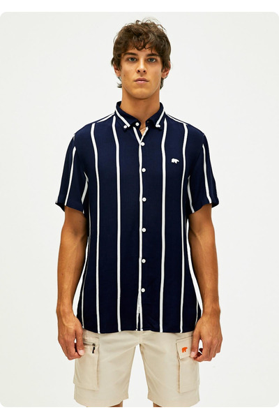 Bad Bear 21.01.30.015 Sergıo Cızgılı Ayı Nakıs Kısa Kol Gomlek