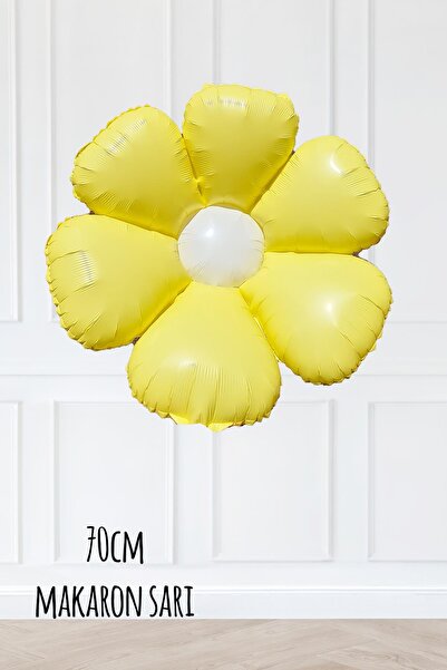 PEKSHOP Makaron Sarı Papatya Folyo Balon 70cm