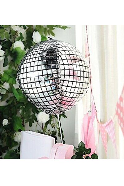 PEKSHOP بالون فويل على شكل كرة ديسكو فضية