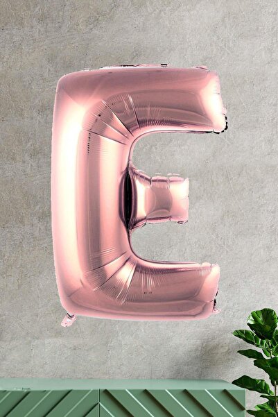 PEKSHOP E Harfi Rose Gold Folyo Balon 100 cm 40 inç 1 Metre Baş Harf Balon