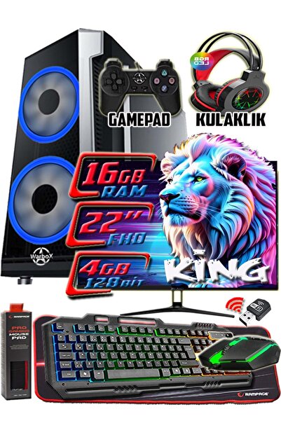 WARBOX King 22" Monitör Xeon X5650 32gb Ram 256gb SSD 250gb HDD GT740 DDR5 4g...