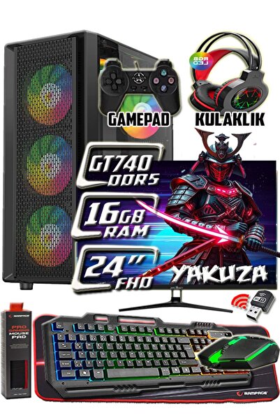 WARBOX YAKUZA 24" Monitör Xeon X5650 16gb Ram 256gb Ssd 250gb Hdd GT740 DDR5-...