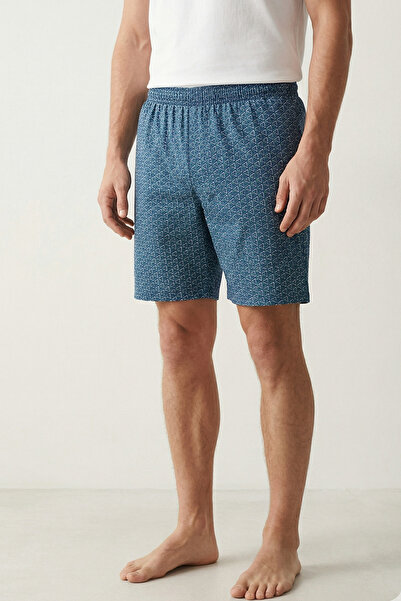 Elemge Cotton Elastane Men's Shorts Pajamas with Pockets Thin Combed Cotton P...