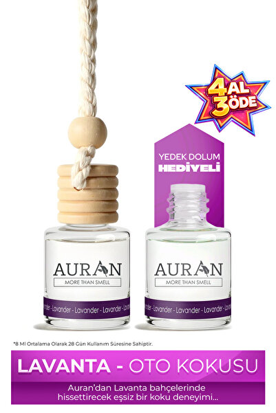 AURAN Lavender Oto Kokusu Ip Askılı Araç Kokusu Uzun Süre Kalıcı Lavanta Arab...