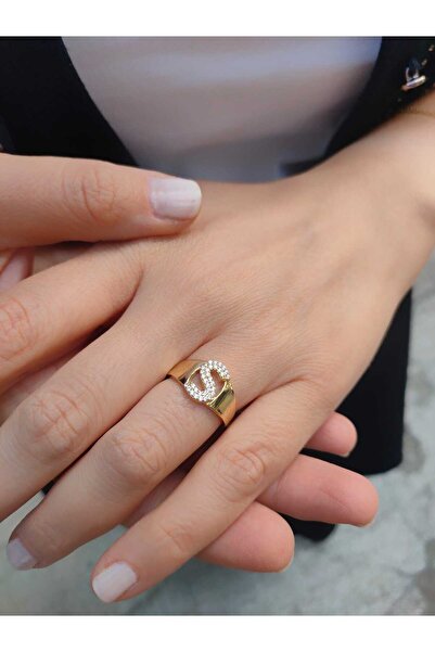 Berr Diamond 14 AYAR ALTIN TAŞLI S HARFLİ YÜZÜK