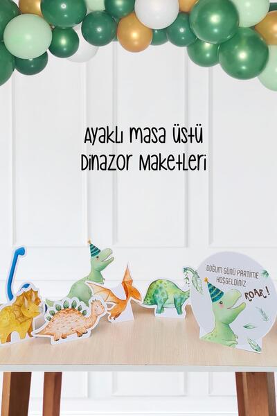 PEKSHOP Dinozor Konsept Doğum Günü Ayaklı Pano Seti Masa Üstü