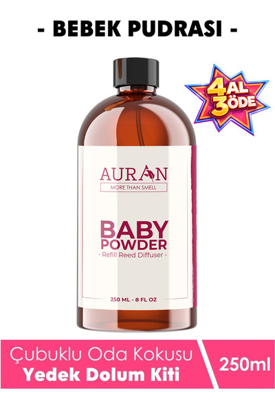 AURAN Bebek Pudrası Yedek Çubuklu Oda Ve Ortam Kokusu Esansı Yedek Dolum Şişe...