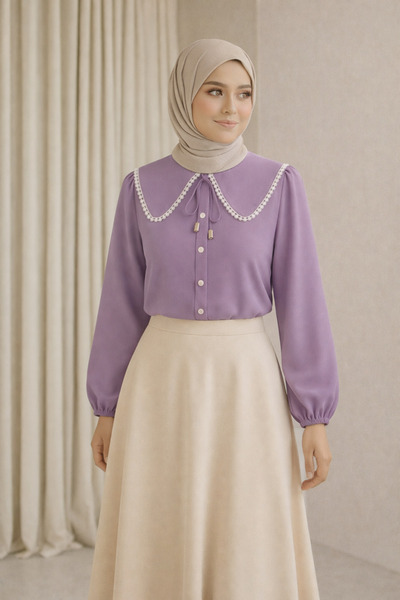 bellura Bebe Yaka Kolu Lastikli Gömlek