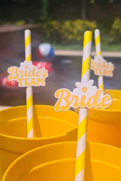 PEKSHOP Bride Pipet Seti Papatya Konsept Bekarlığa Veda Bride Party Süslü Pip...