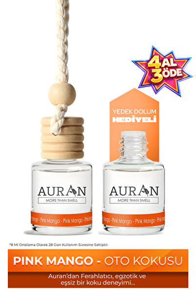 AURAN Pink Mango Oto Kokusu Ip Askılı Araç Kokusu Uzun Süre Kalıcı Lavanta Ar...