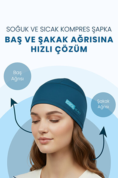 iCool Head Mıgren Ve Bas Agrisi Giderici Başlık Soğuk Ve Sıcak Kompres Şapka,...