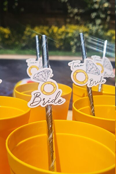 PEKSHOP Bride Pipet Seti Tektaş Konsept Bekarlığa Veda Bride Party Süslü Pipe...