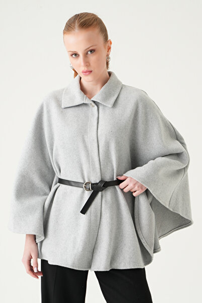 Rays Poncho gri cu detaliu curea 3067