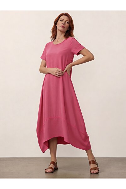 DenizEge Μάρλον Φόρεμα Μπαλόν Φούξια