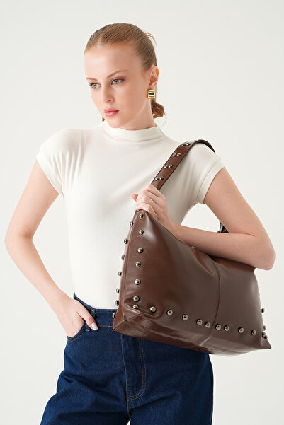 Rays Πικρό καφέ με καρφιά Τσάντα ώμου 9225