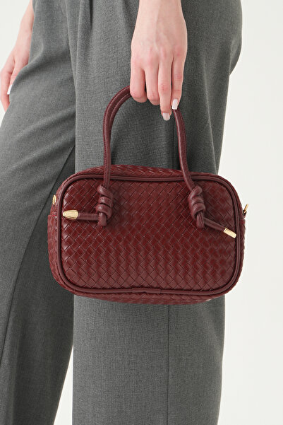 Rays Μπορντό Πλεκτό Τσάντα ώμου 9228