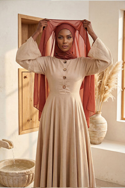 Aisha's Design شال شيفون عملي من تيسيتير بونيلي، لون القرفة، PS-46