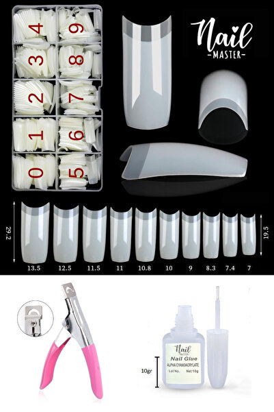 Nail Master 500 Adet Naturel Yarım Ay Protez Tips Tırnak Kemik + Tips Makası ...