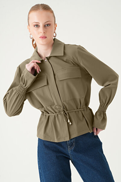 Rays Dark Mink Jacket with Elastic Sleeves and Buttons 251856