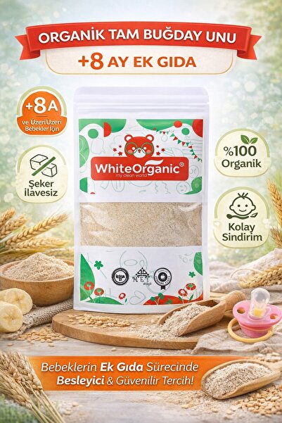 White Organic Organik Tam Buğday Unu 250 gr +8 Ay