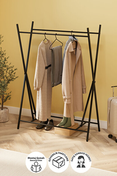 Bofigo Konfeksiyon Askısı Ayaklı Askılık Elbise Askılığı Raflı Askılık Star S...