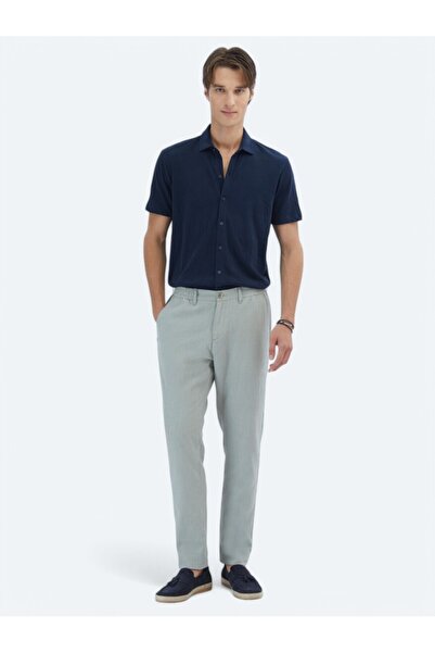 Kip Παντελόνι Nil Green Woven Jogging Fit Casual από βαμβακερό μείγμα