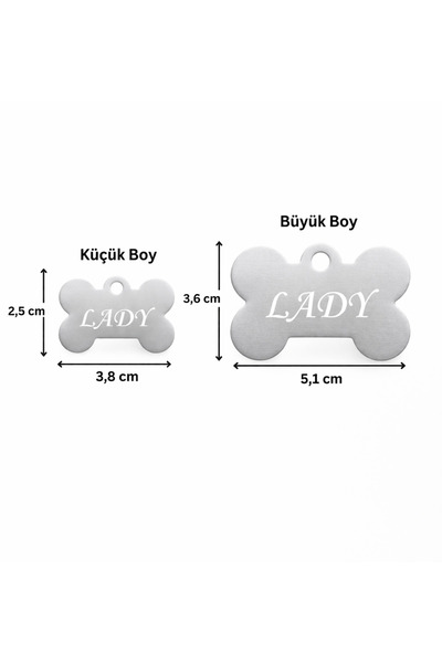 Store XL Boy İsme Özel Çelik Köpek İsimlik Renkli İsme Özel Köpek Künyesi Köp...