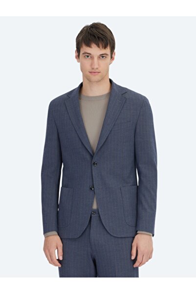 Kip بدلة عصرية مخططة باللون الأزرق الداكن