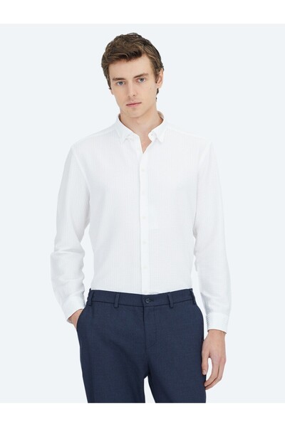 Kip Біла сорочка Regular Fit з тканого матеріалу для повсякденного носіння