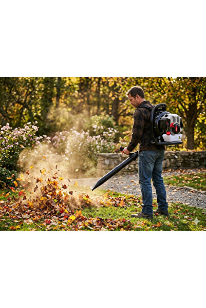 FSCHO منفاخ أوراق ظهر بنزين – قوة 1.7KW لتنظيف الحدائق وإزالة الغبار والأوراق
